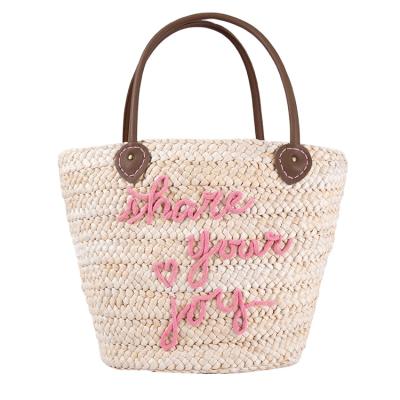 China Eco-friendly Straw Material Eco-friendly Straw Material Newest Fashion Straw Bags With Decorate Light Yellow Women Letter Straw Bag for sale