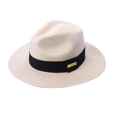 China Wholesale Eco Friendly Customized Eco Friendly Beach Straw Hat Cheap Beach Logo Summer Men Women Plain UP Beach Straw Panama Hat Protective Felted Hat for sale