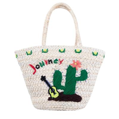 China Eco-Friendly Straw Material Eco-Friendly Straw Material Newest Straw Tote Bags Fashion Straw Bags Factory Price With Embroidery Pattern for sale