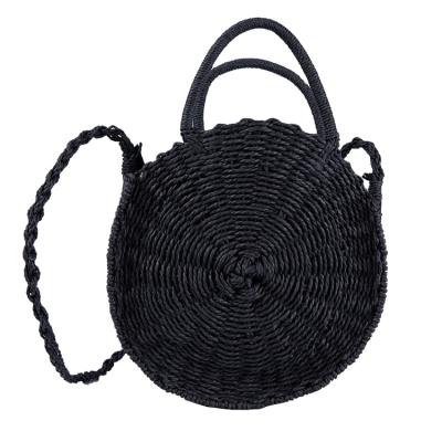 China Eco-Friendly Straw Backpack Round Handle Half Summer Straw Backpack Round Handle Half Eco-Friendly Strap Eco-friendly Raw Material Women Vellum Straw Hanging Bag for sale