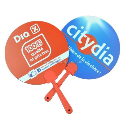 China China Cheap Outdoor Plastic Handle PP Hand Held Plastic Fan For Advertising Gift for sale