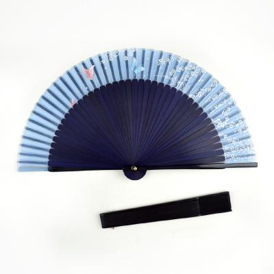 China China Business Event Fan Hand Fan Natural Silk Folding Bamboo Silk With Black Bamboo for sale