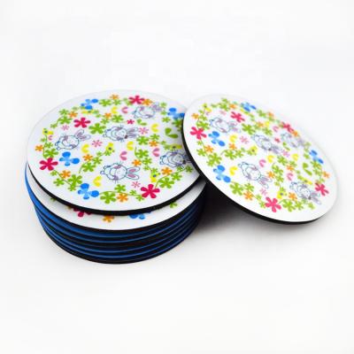 China Viable Factory Wholesale Cheap Round PVC Coaster Tea Beer Coffee PVC Coaster With EVA Base for sale