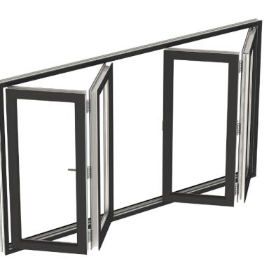 China Indoor Aluminum Swing Folding Bi-Fold Horizontal Folding Windows for sale