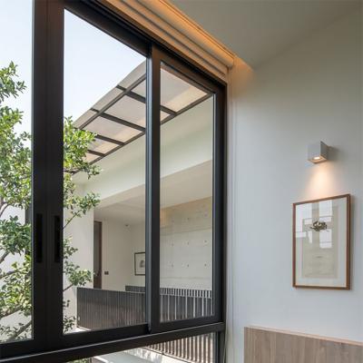 China Magnetic Screen NFRC CE Certificate German Aluminum Sliding Double Glazing Window With Tempered Glass for sale