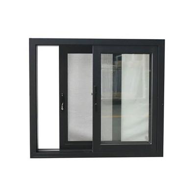 China Black Magnetic Screen BlackSupplier Thermal Break Sliding Aluminum With Tempered Double Glazed for sale