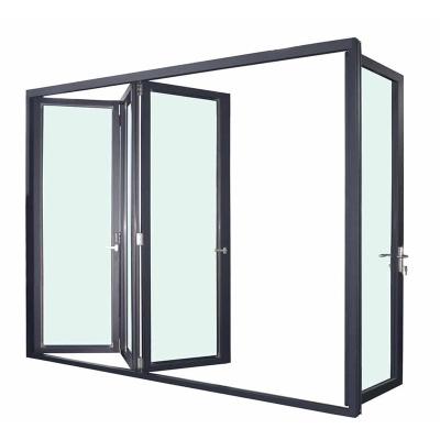 China New construction waterproof windproof and waterproof aluminum glass folding door for outdoor use for sale