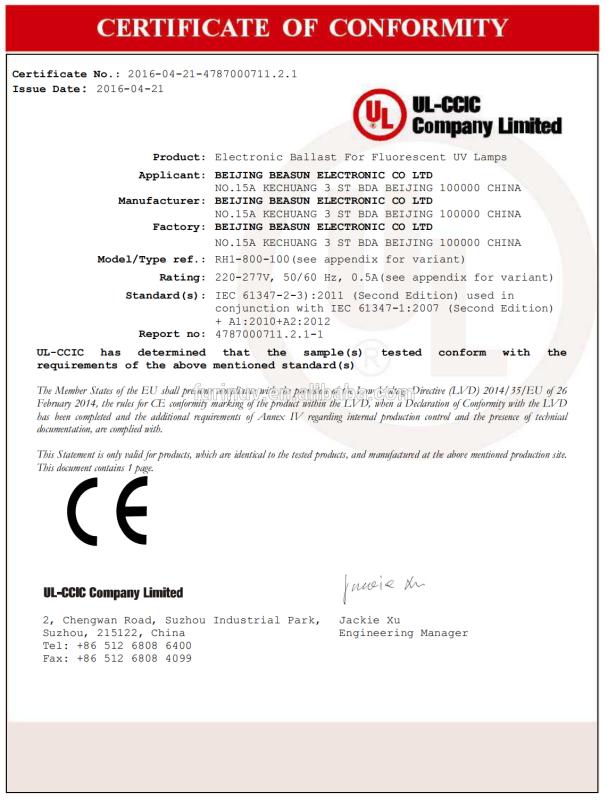 CE - Shenzhen Furin Optoelectronics Technology Co., Ltd.