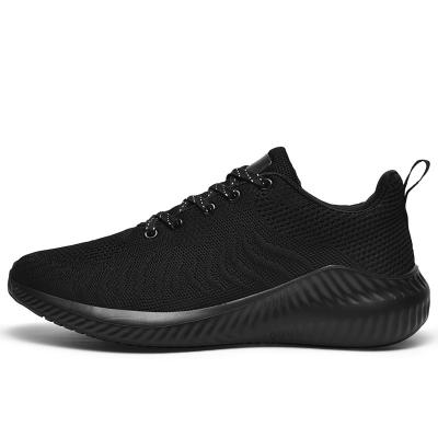 China Full Black Casual Sports Shoes , Men's Casual Breathable Shoes Wear Resistant for sale