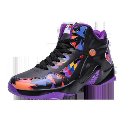 China Non Slip Mens Basketball Sneakers High Neck Shock Absorption Abrasion Resistant for sale