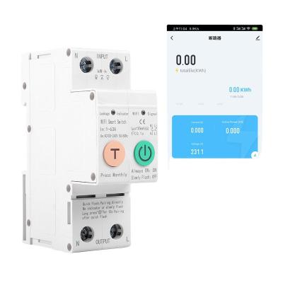 China 2P Tuya WiFi Smart Circuit Breaker Energy Power KWH Meter Timer Switch Relay Voltmeter Current RCCB RCBO RDCBC2TL-WIFI Protection for sale