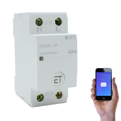 China Smart 1P+N Din Rail WiFi Circuit Breaker Timer Switch Relay Remote Control by eWeLink APP Work with Smart Home Alexa Google Home RDCBC-2P for sale