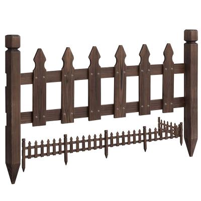 China Easily Assembled Antiseptic Solid Outdoor Wood Charred Dedicated Garden Yard Wooden Fence Fence Aluminum Fence Panels for sale