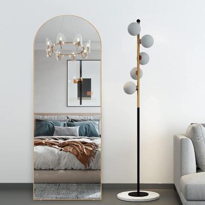 China Contemporary wall mirror standing hanging or leaning against the wall for the bedroom, smooth arched top mirror, modern integral mirror for sale