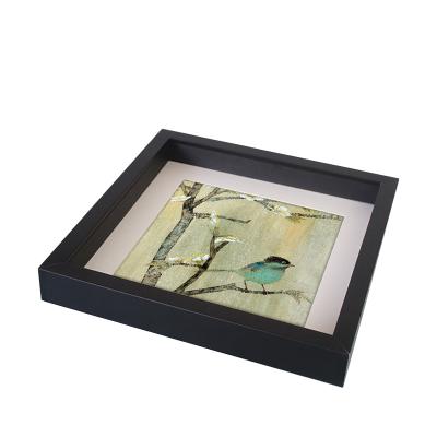 China Square wooden shadow box frame/wooden photo frame shadow box white black gray brown colors wholesale for sale