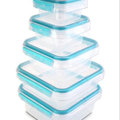 China [Combo Set] Microwavable Instant Lock PP Food Storage Container With San Lid Square 5pcs Combo Set (250ml, 405ml, 900ml, 130ml, 1650ml) for sale