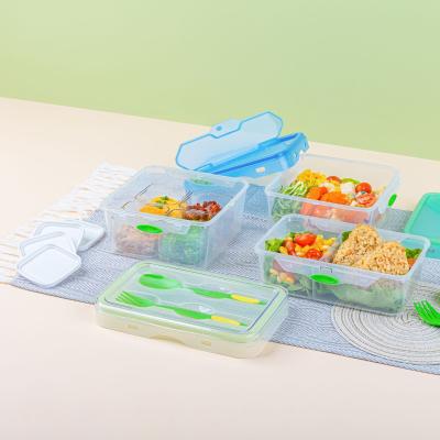 China PP San PP Food Storage Container Microwavable Lid with 4 Rectangular 850ml Mini Containers for sale