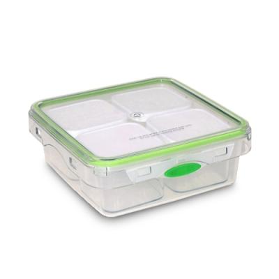 China PUashPP Food Storage Container SANa pp Microwavable Push And Lid With 4 Rectangular 850ml Mini Containers for sale