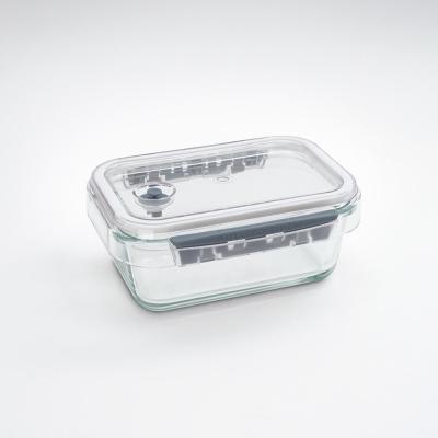 China Microwavable Glass Food Storage Container With Tritan Valve Lid 485 Ml Rectangular for sale