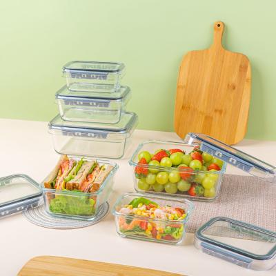 China Microwavable Glass Food Storage Container With Lid 900 Ml San Rectangular for sale