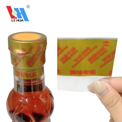 China Waterproof PVC Heat Shrink Sleeve Bands Bottle Mouth Color Printing Shrinking Seasoning Label Accept Custom Made for sale