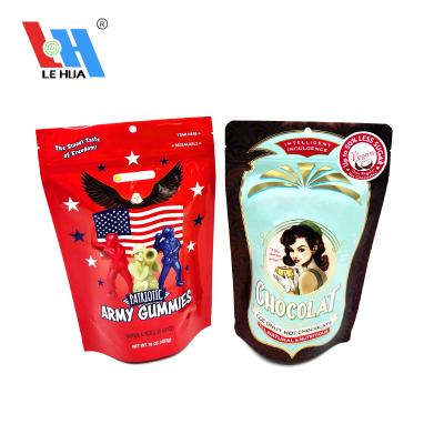 China Moisture Proof Plastic Aluminum Foil Stand Up Pouch Zipper Lock Mylar Candy Coffee Bean Bags for sale