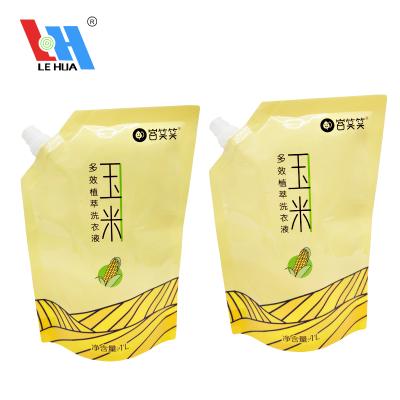 China Disposable Logo Spout Bag Waterproof Plestic 1000Ml Stand Up Pouch Bags For Liquid Soap/Laundry Detergent/Shampoo With Seal for sale