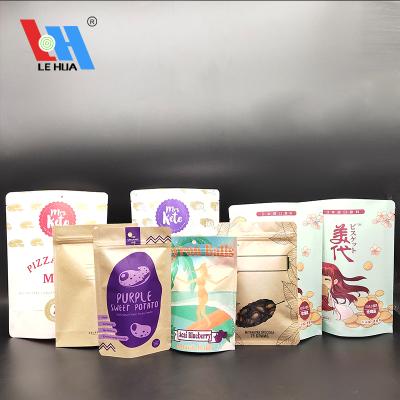 China Recyclable Kraft Paper Packaging Labels Matte Finish Zipper Reusable Stand Up Bag For Coffee / Tea / Food for sale