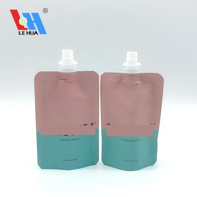 China Moisture Proof Stand Up Pouch Nutrition Juice Liquid Spout Cheap Price Stand Up Food Printed Plastic Side Gusset for sale