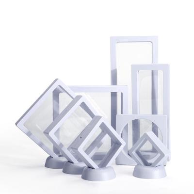 China Unique luxury white transparent jewelry display 3d frame pe hanger display box bracelet floating packaging jewelry boxes for sale