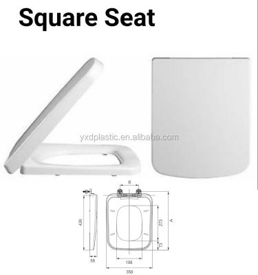 China Square Slow-end Toilet Seats Bathroom Accessories Duroplast Toilet Seat Cover for sale