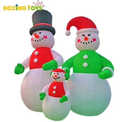 China Oxford 6m Highoutdoor Advertising Inflatables Christmas Inflatable Snowman Family Holiday Event Yard Decorations for sale