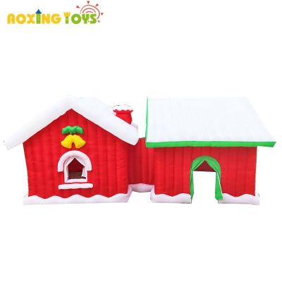 China Oxford Advertising Inflatables Christmas Outdoor Giant Inflatable House Tent With Air Blown For Holiday Event for sale