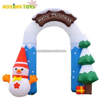 China Oxford/PVC Outdoor Giant Christmas Arch Inflatable Santa Claus Christmas Tree Arched Door For Advertising Garden Yard Decoration Events for sale