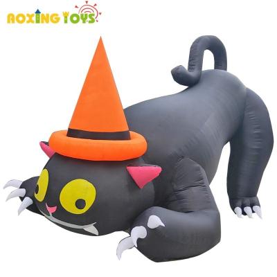 China Oxford Advertising Inflatables Giant Halloween Black Cat Inflatable Decoration for Outdoor Yard Festival Event for sale