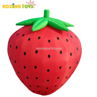 China Customized Advertising Giant Inflatables Outdoor Decoration Inflatable Strawberry Fruit Balloon With Airblown For Promotional Event for sale