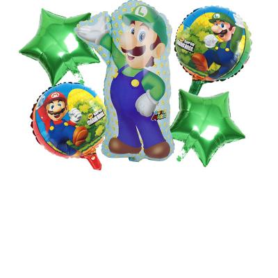 China Wedding Birthday Party Marry Decoration Toy Balloons 6pcs Mario Foil Helium Balloon Wedding Baby Shower Boy Girl Birthday Party for sale