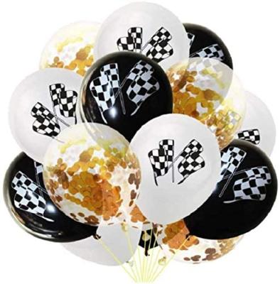 China Wedding Anniversary Party Wedding Wrapping Garland and Balloon Arch Theme Kit Racing Car Party Supplies and Include Foil Black and White Checkered Balloon for sale