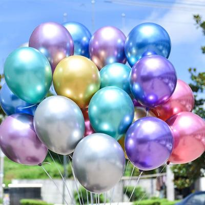 China Wholesale Gift Toy 50pcs/bag Party 10inch Decorations Balloon Biodegradables Latex Round Metal Chrome Helium Globos for sale