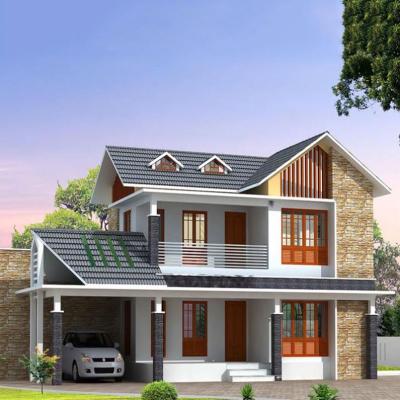 China Two Storey Modern Decorative Prefab House Villa Luxury Prefab Glass for sale