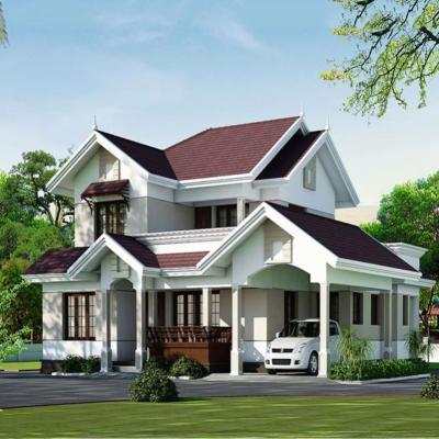 China Modern House Prefab Homes Prefab Two Storey Steel Frame Luxury Modern Villa for sale