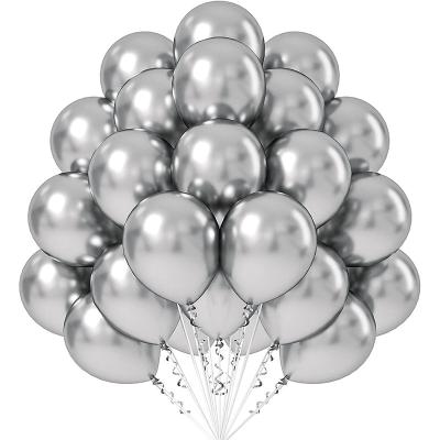 China Eco-friendly Materials 50 Pcs Chrome Balloons 12 Inch Gold Balloons Globos Wedding Birthday Solid Metallic Balloon Party Decorations for sale