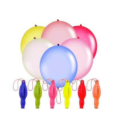 China Durable Punch Balloon Resistant Gifts For Kids Bounce Balloons With One Rubber Band Handle Birthday Party Punch Balloons for sale