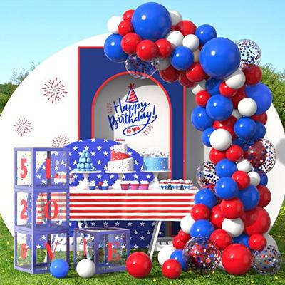 China High Quality 120PCS Red White Blue Balloons Garland Set for Party 4th of July Independence Day Balloon Arch Decorations for sale