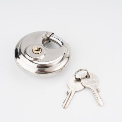 China Stainless steel 70mm Top Security Stainless Steel Weatherproof Round Plastic Coat Disc Lock Padlock for sale