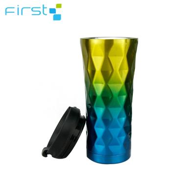 China 500ml Vacuum Double Layer Steel Metal Double Wall Coffee Mug Viable Gradient Color for sale