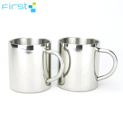 China Durable Double Layer 450ml Office Metal Coffee Cup Coffee Cup Stainless Handle for sale