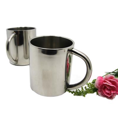 China Sustainable Tableware 220ml Double Wall Stainless Steel Coffee Travel Mug With Handle for sale