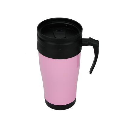 China Sustainable Promotional Mug 450ml Plastic Beer Travel Mug With Handle for sale