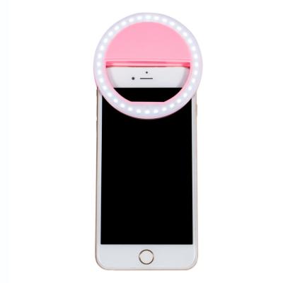 China Smart ABS Plastic Cell Phone Clip on Selfie Live Stream Ring Light 2W Flexible LED Ring Fill Light for sale